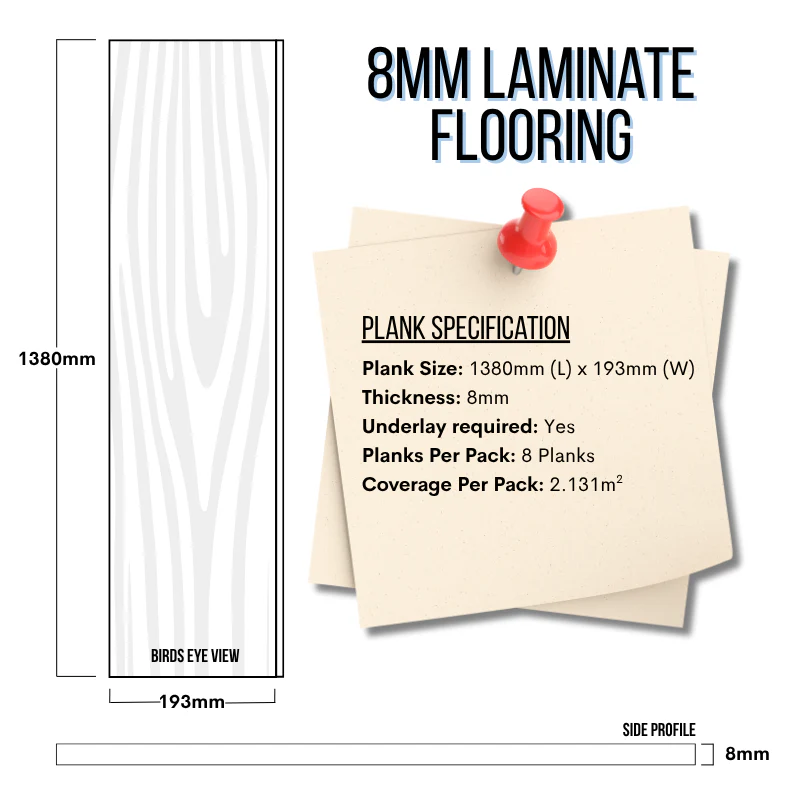 8mm Laminate Flooring Washed Old Pine Effect - Click System - Image 4