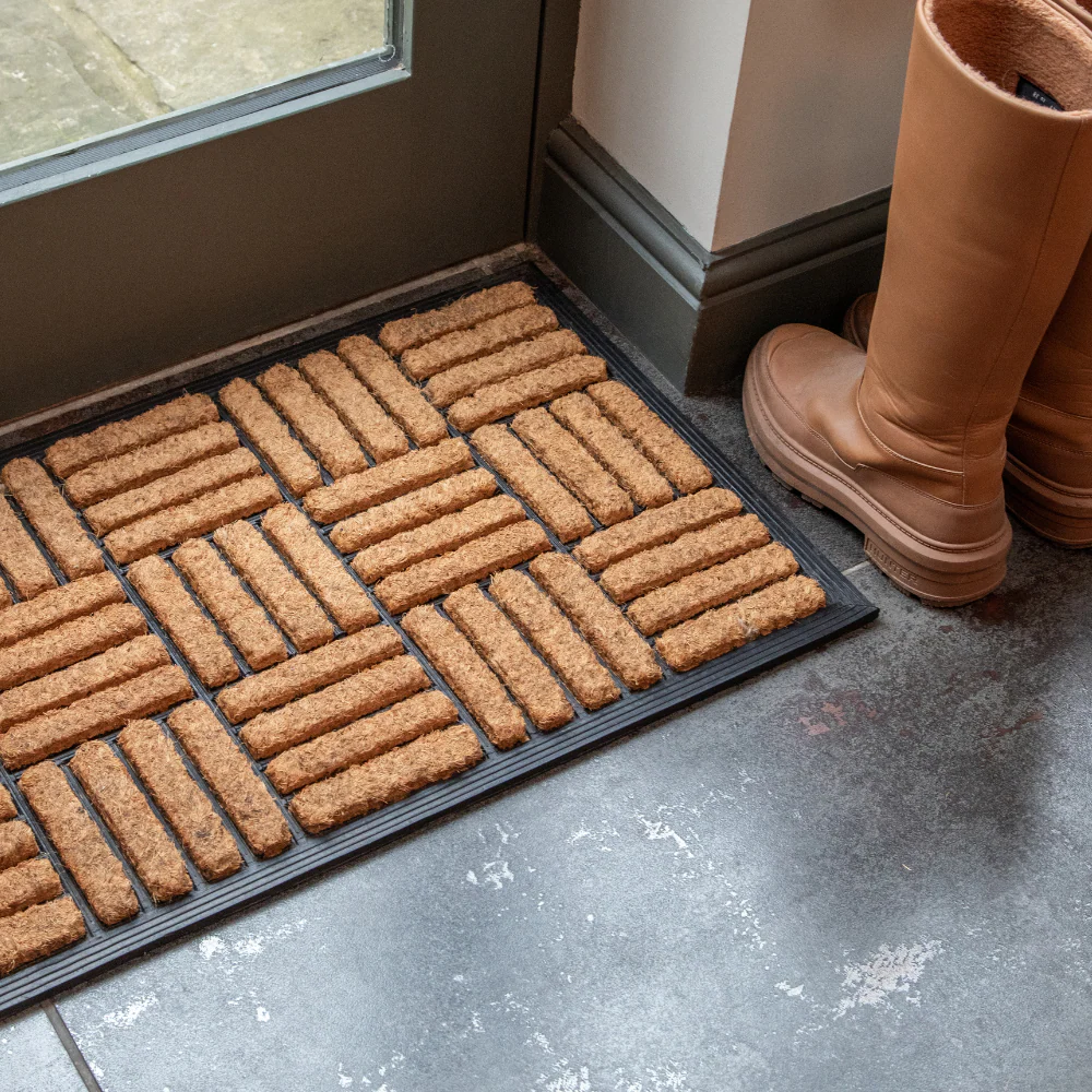 Rubber and Natural Coir Door Mat 45cm x 75cm - Indoor and Outdoor Use - Image 3