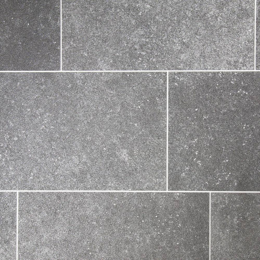 Black Tile Vinyl / Lino Roll Flooring 2m & 4m Width Kitchen Bathroom Flooring - Image 2