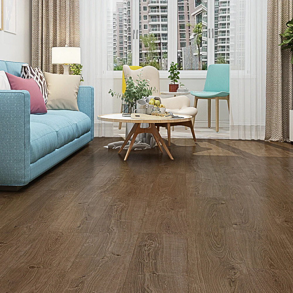 Dark Walnut Oak Luxury SPC Click Plank Flooring - Built-In Underlay Already Installed - 5.2mm Thick - Image 3