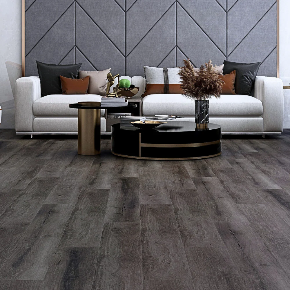 Graphite Black Oak Luxury SPC Click Plank Flooring - Built-In Underlay Already Installed - 5.2mm Thick - Image 3