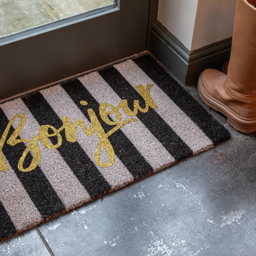 Printed Novelty Bonjour Sign Coir Door Mat 45cm x 75cm - Indoor and Sheltered Outdoor Use - Image 3