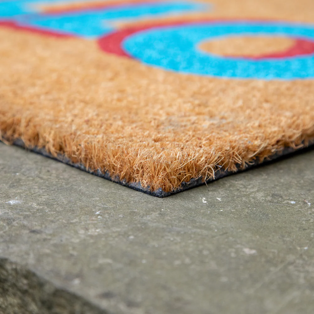 Printed Novelty Colourful Hello Sign Coir Door Mat 45cm x 75cm - Indoor and Sheltered Outdoor Use - Image 2