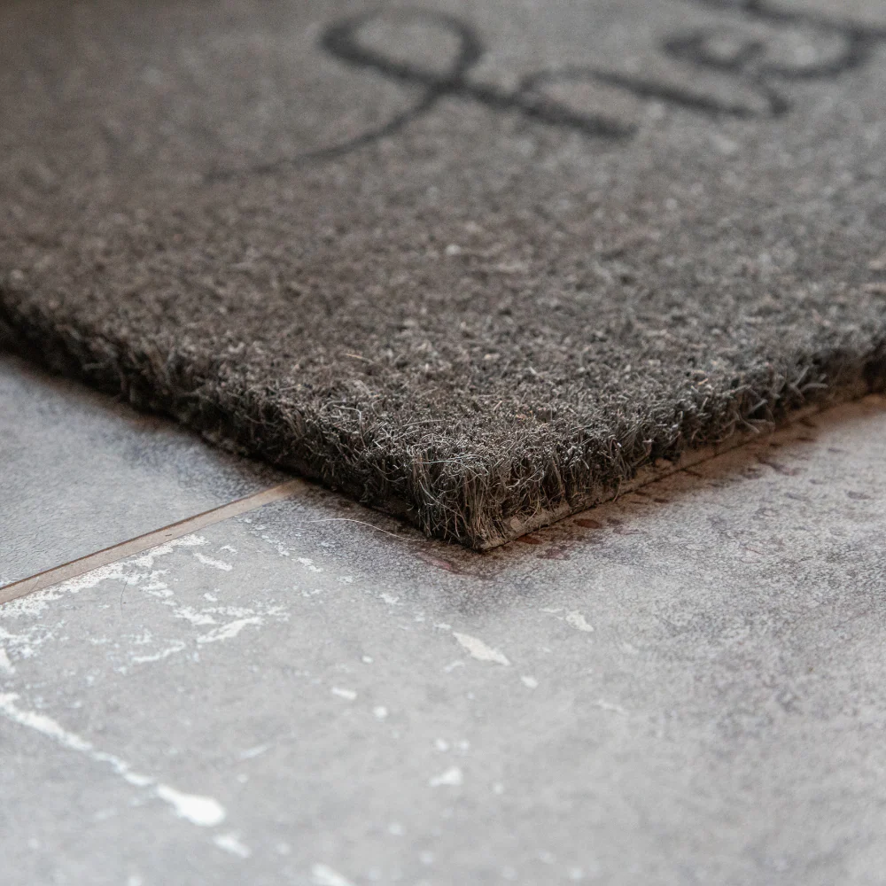 Printed Novelty Hello Sign Grey Coir Door Mat 45cm x 75cm - Indoor and Sheltered Outdoor Use - Image 2