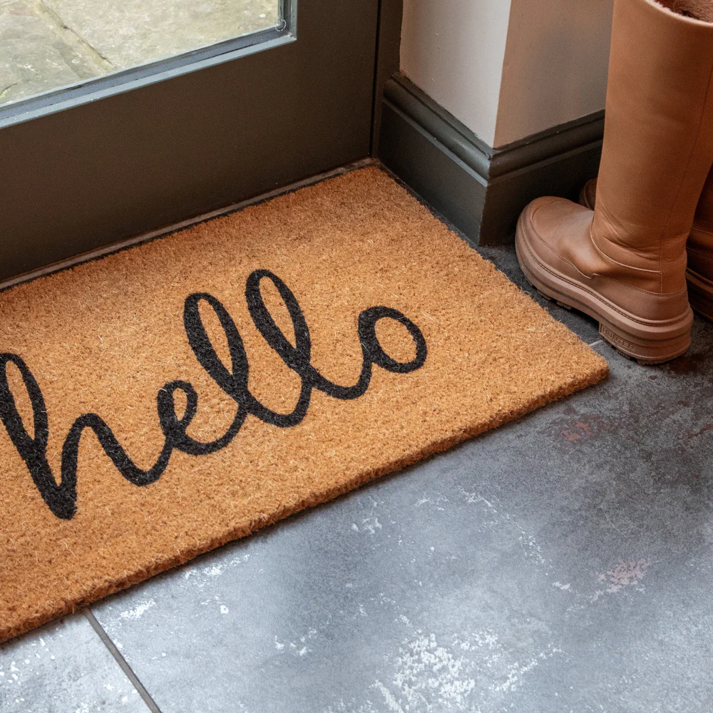 Printed Novelty Hello Sign Coir Door Mat 45cm x 75cm - Indoor and Sheltered Outdoor Use - Image 3