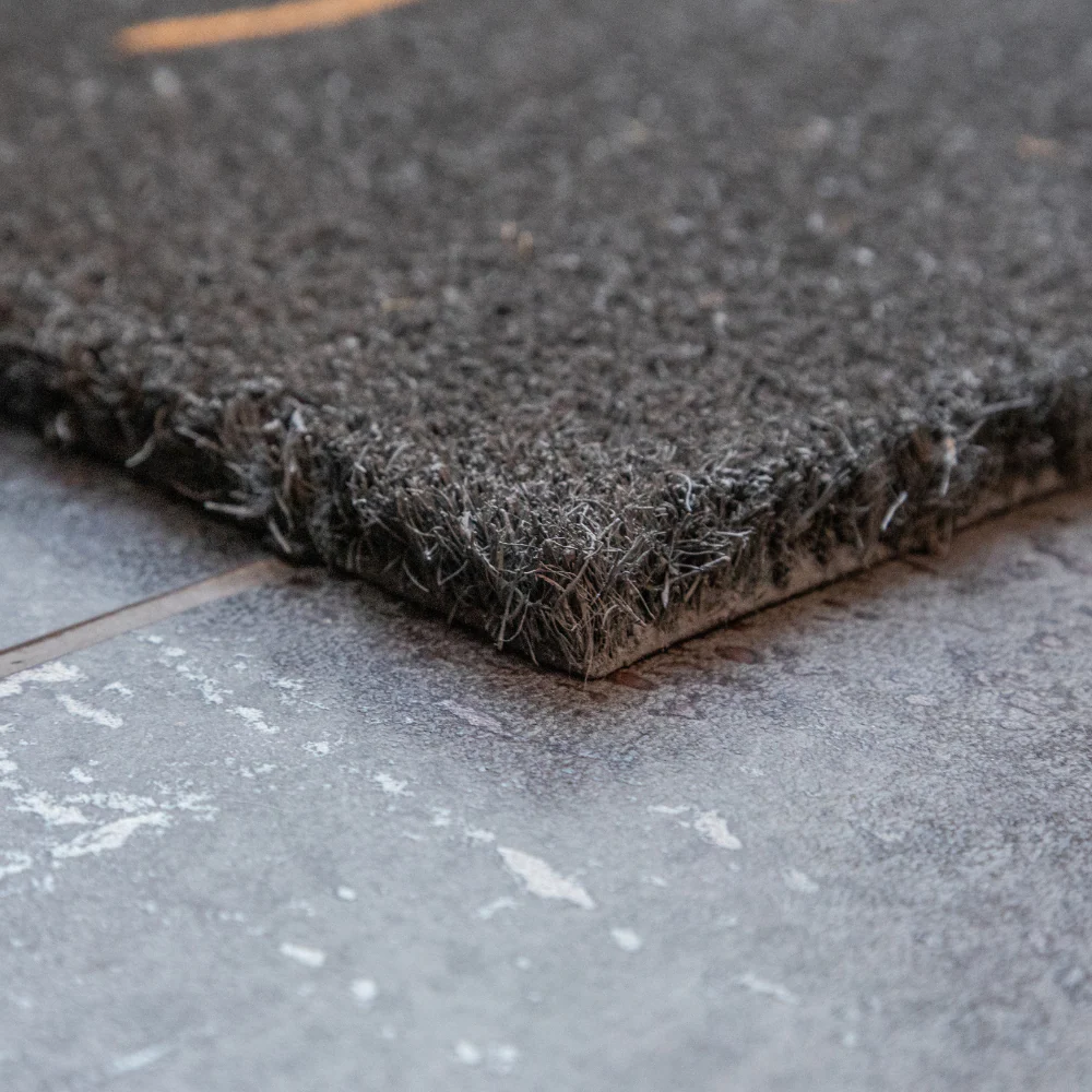 Printed Novelty Hello Sign Grey Coir Door Mat 45cm x 75cm - Indoor and Sheltered Outdoor Use - Image 2