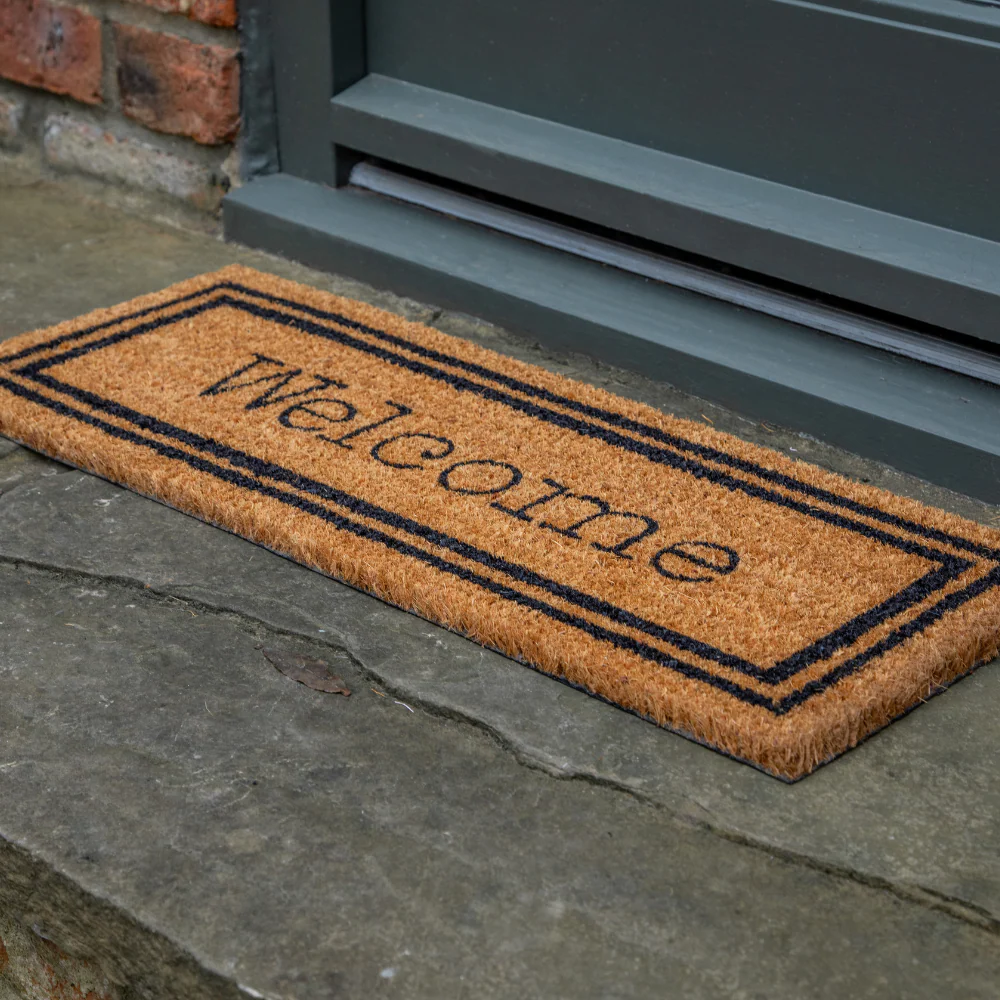 Printed Novelty Welcome Coir Door Mat 27cm x 70cm - Indoor and Sheltered Outdoor Use