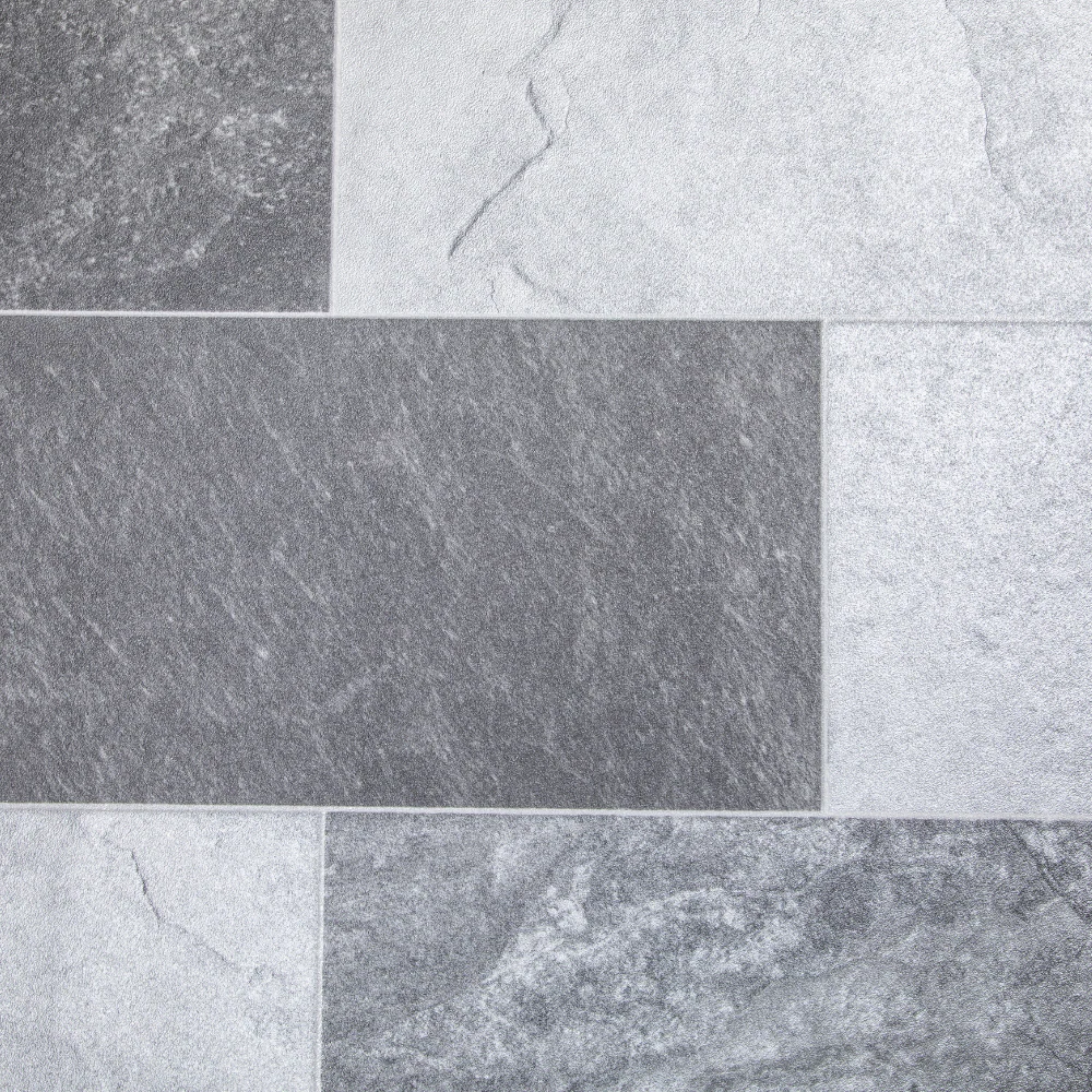 Storm Tile Vinyl Lino Flooring 2m & 4m Width Kitchen Bathroom Flooring - Image 2