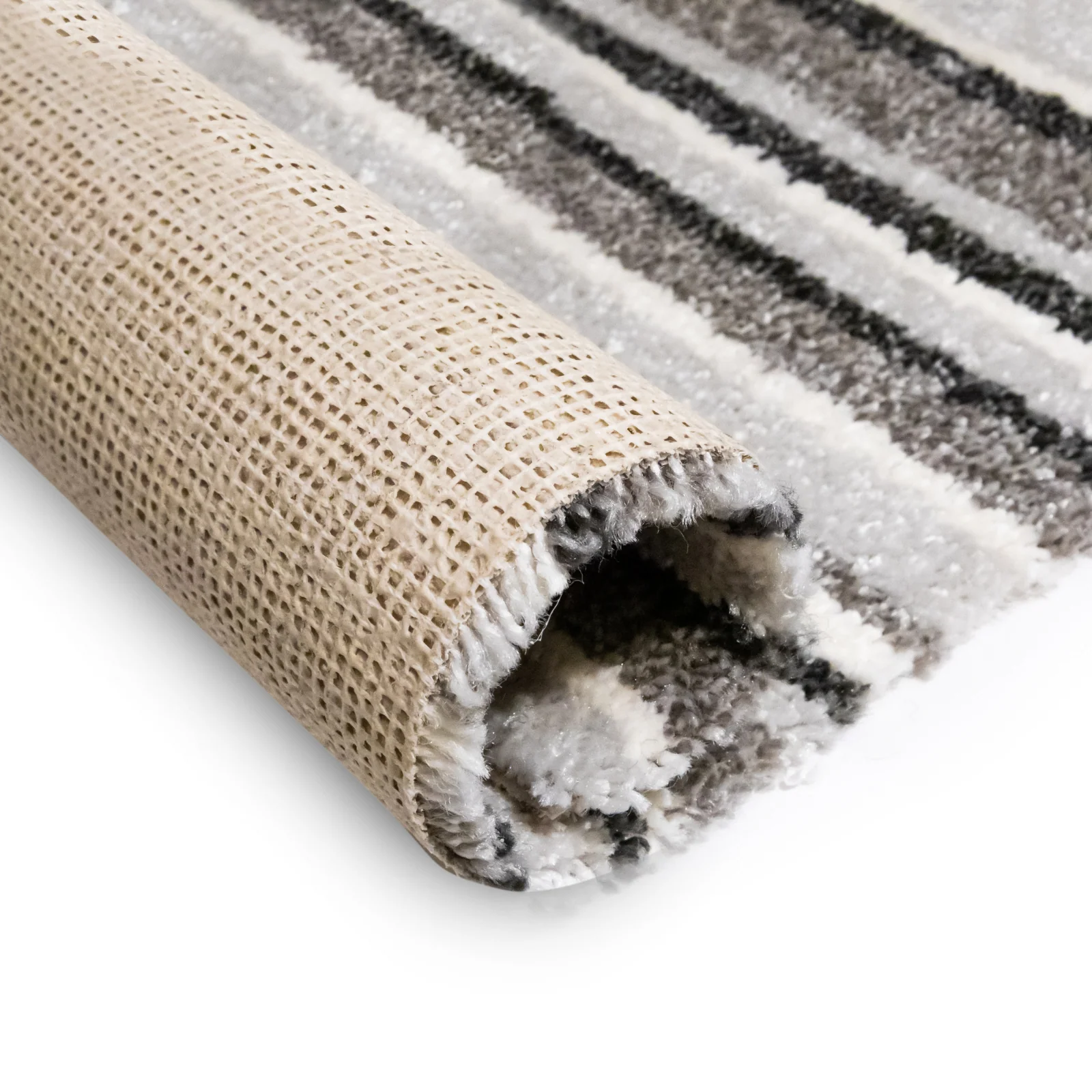Stripy Liquorice Shade Luxury Thick Soft Saxony Carpet - Image 3
