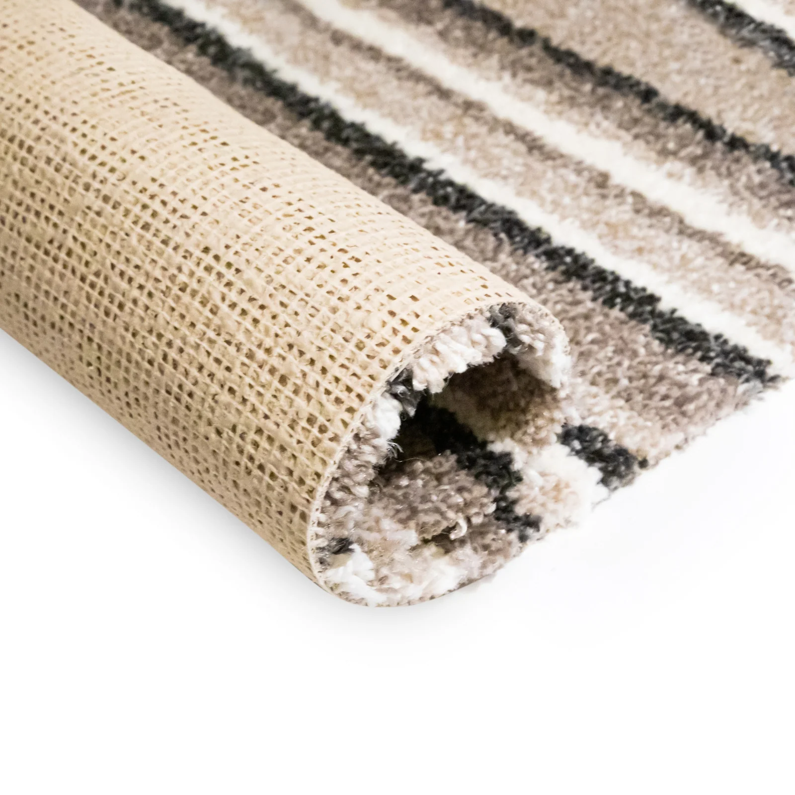 Stripy Seaside Rock Shade Luxury Thick Soft Saxony Carpet - Image 3