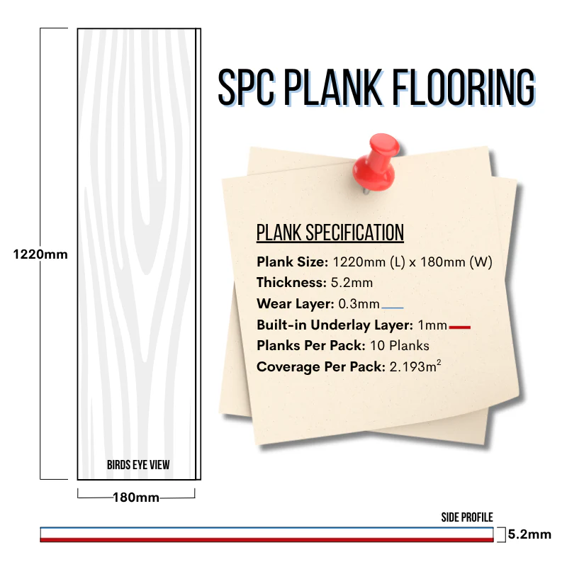 Graphite Black Oak Luxury SPC Click Plank Flooring - Built-In Underlay Already Installed - 5.2mm Thick - Image 4